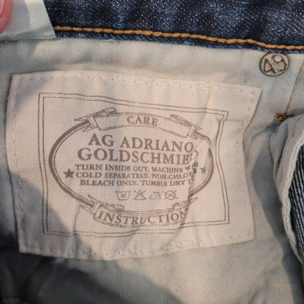 Ag Adriano Goldschmied Jeans Womens 29R 31x33 Blue Skinny Straight Denim Stretch - Picture 12 of 12